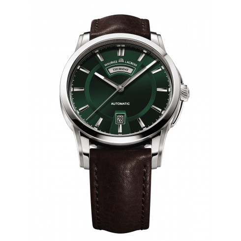 Maurice Lacroix Pontos Day & Date Green Dial Automatic Men's Watch PT6158-SS001-63E watches