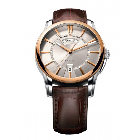 Maurice Lacroix Pontos Day & Date Silver Dial Automatic Men's Watch PT6158-PS101-13E watches