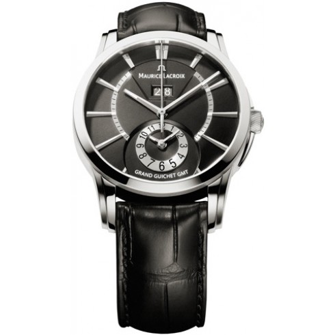 Maurice Lacroix Pontos Grand Guichet Gmt Black Dial Men's Watch PT6208-SS001-330 watches