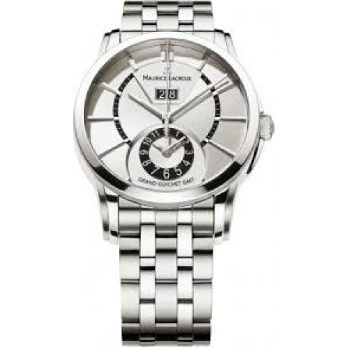 Maurice Lacroix Pontos Grand Guichet GMT Silver Dial Men's Watch PT6208-SS002-130 watches