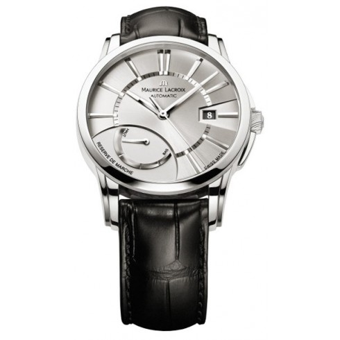 Maurice Lacroix Pontos Reserve De Marche Silver Dial Black Leather Men's Watch PT6168-SS001-131 watches
