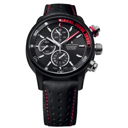 Maurice Lacroix Pontos S Extreme Black Dial Leather Men's Watch PT6028-ALB01-331 watches