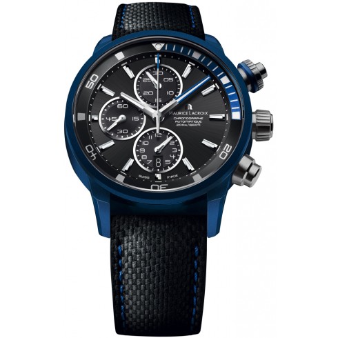 Maurice Lacroix Pontos S Extreme Black Dial Leather Men's Watch PT6028-ALB11-331 watches