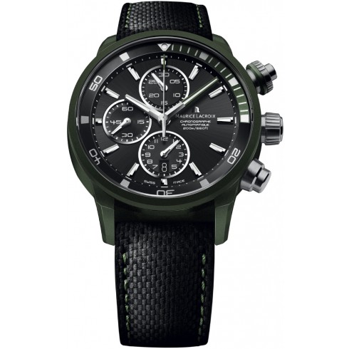Maurice Lacroix Pontos S Extreme Black Dial Leather Men's Watch PT6028-ALB21-331 watches