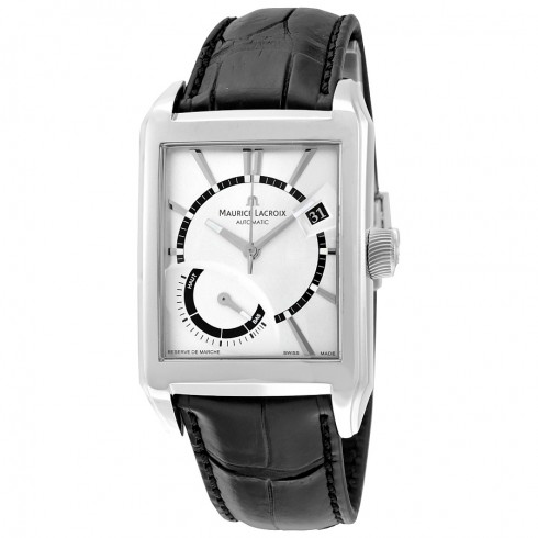 Maurice Lacroix Pontos Silver Dial Black Leather Men's Watch PT6207-SS001-130 watches