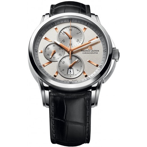 Maurice Lacroix Pontos Silver Dial Leather Men'ss Watch PT6188-SS001-131 watches