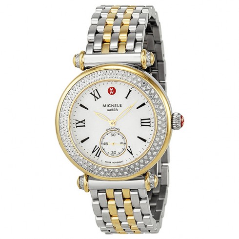 Michele Caber Diamond Mother of Pearl Dial Two-Tone Ladies Watch MWW16A000066 watches