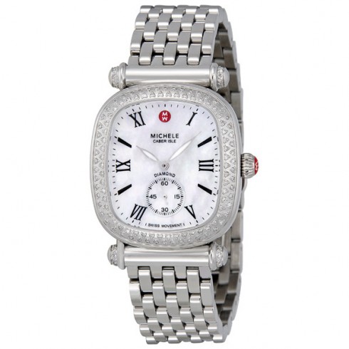 Michele Caber Isle Mother of Pearl Dial Stainless Steel Ladies Watch MWW16C000001 watches