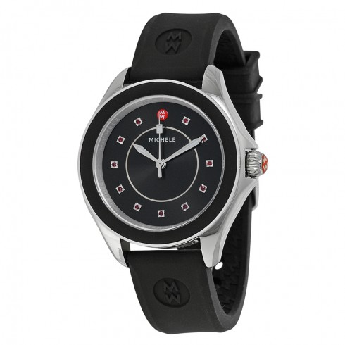 Michele Cape Black Dial Black Silicone Ladies Watch MWW27A000006 watches