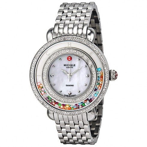 Michele Cloette Carnival Diamond and Topaz Mother of Pearl Ladies Watch MWW20G000001 watches