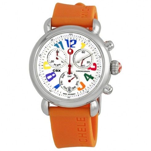 Michele CSX 36 Carousel Orange Silicon Ladies Watch MWW03M000087 watches