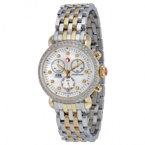 Michele CSX 36 Mother of Pearl Diamond Dial Two-tone Ladies Watch MWW03M000158 watches