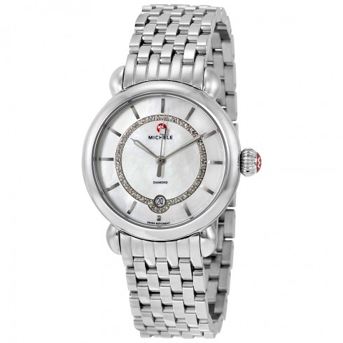 Michele CSX Elegance Mother of Pearl Dial Stainless Steel Ladies Watch MWW03T000058 watches