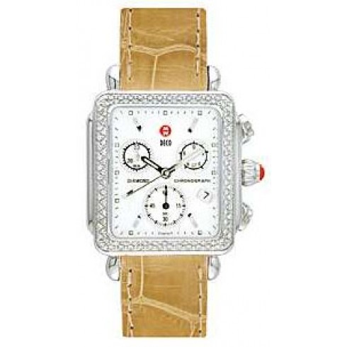 Michele Deco Diamond Camel Alligator Ladies Watch MWW06A000037 watches