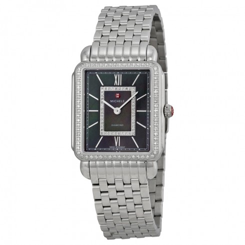 Michele Deco II Black Mother of Pearl Dial Stainless Steel Ladies Watch MWW06X000011 watches