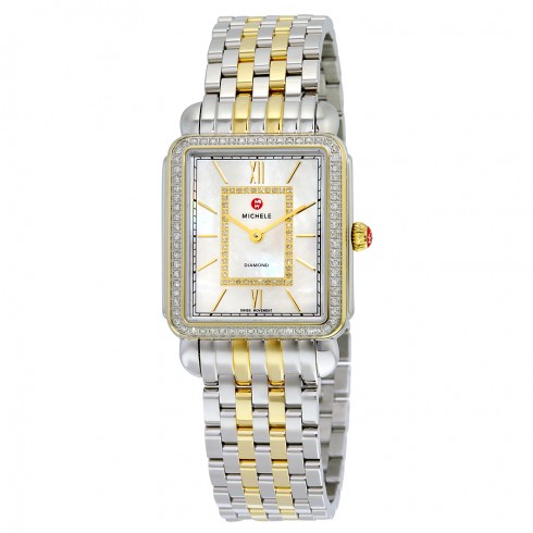 Michele Deco II Mother of Pearl Dial Two-tone Stainless Steel Quartz Ladies Watch MWW06X000006 watches