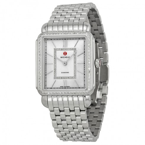 Michele Deco II Mother of Pearl Diamond Stainless Steel Ladies Watch MWW06X000001 watches