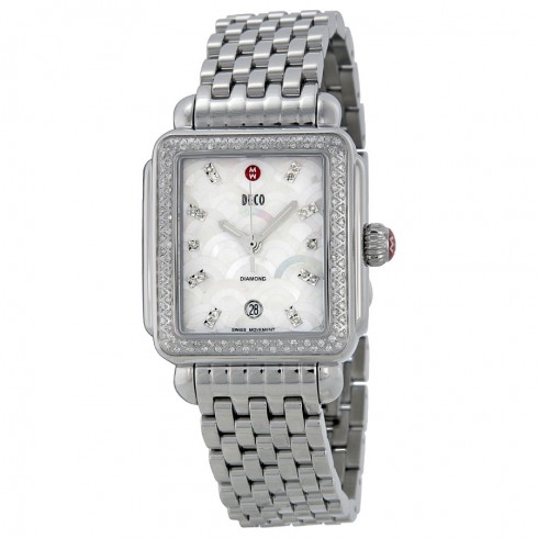 Michele Deco Signature Mother of Pearl Stainless Steel Ladies Watch MWW06T000075 watches