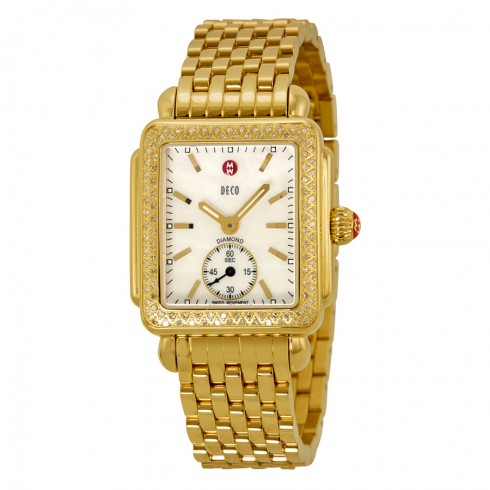Michele Deco-16 Mother of Pearl Dial Diamond Bezel Ladies Watch MWW06V000003 watches