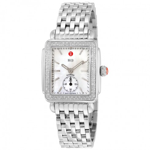Michele Ladies Deco-16 Mother of Pearl Dial Steel Watch MWW06V000001 watches