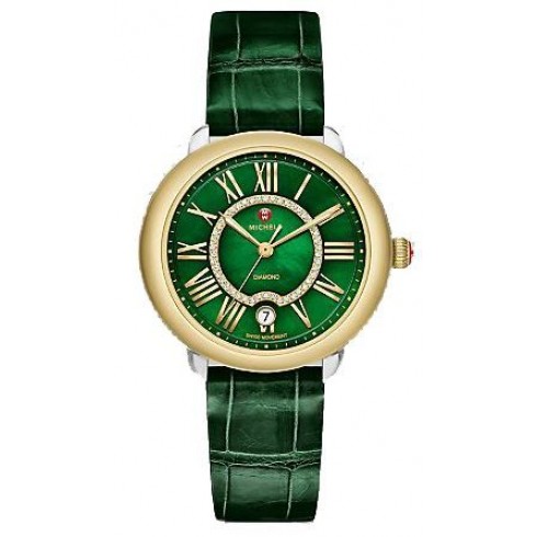 Michele Serein Green Mother of Pearl Dial Ladies Watch MWW21B000074 watches