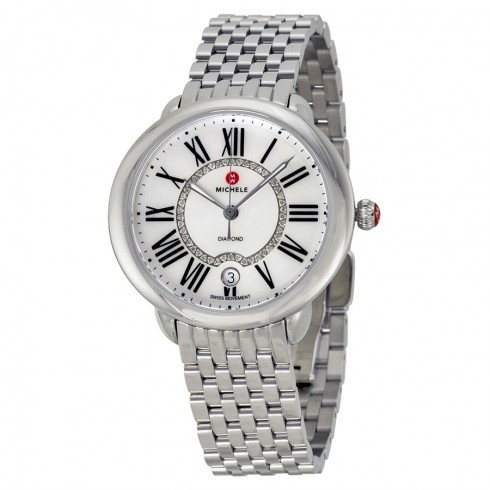 Michele Serein Mother of Pearl Dial Stainless Steel Ladies Watch MWW21B000009 watches
