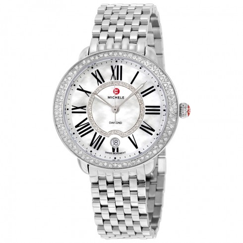 Michele Serein Mother of Pearl Dial Stainless Steel Ladies Watch MWW21B000030 watches