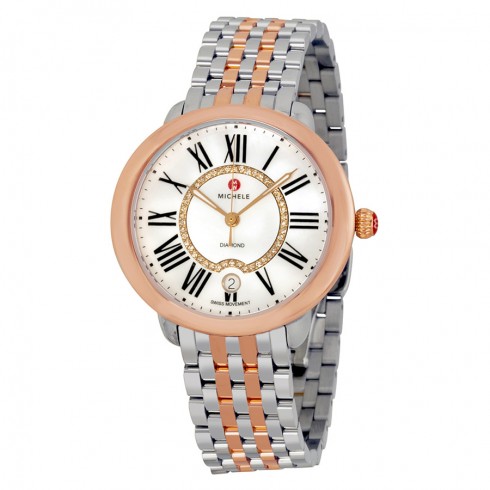 Michele Serein White Mother Of Pearl Dial Two-tone Ladies Watch MWW21B000048 watches