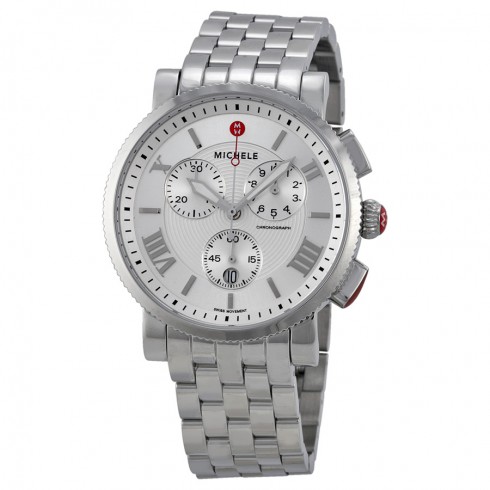 Michele Sport Sail Large Chronograph White Dial Stainless Steel Ladies Watch MWW01K000102 watches