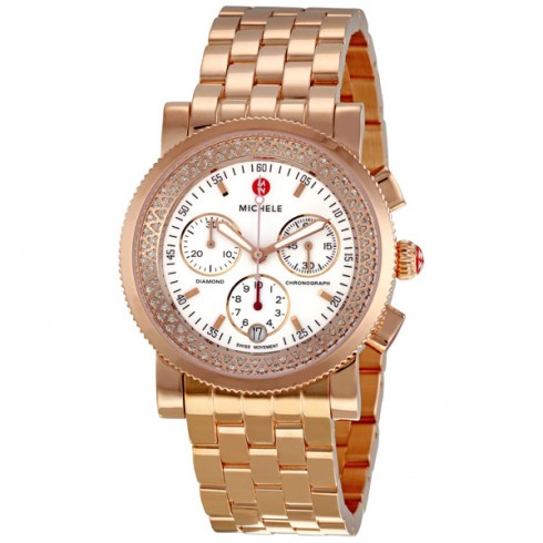 Michele Sport Sail Rose Gold Plated Steel Ladies Chronograph Watch MWW01C000059 watches