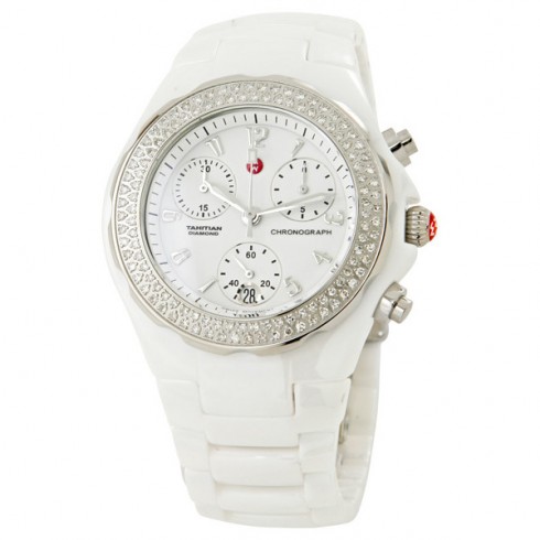 Michele Tahitian Ceramic White Diamond 36mm Ladies Watch MWW12B000001 watches