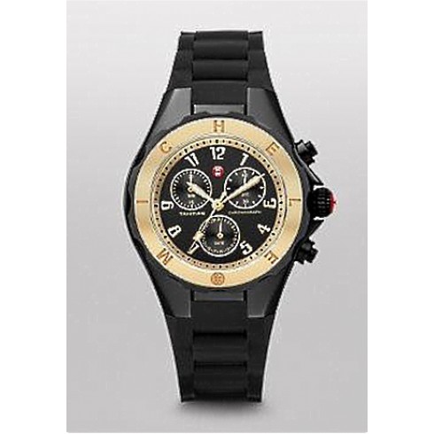 Michele Tahitian Jelly Bean Black Dial Ladies Chronograph Watch MWW12F000062 watches