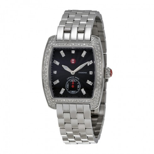 Michele Urban Mini Diamond Black Diamond Dial Watch MWW02A000403 watches