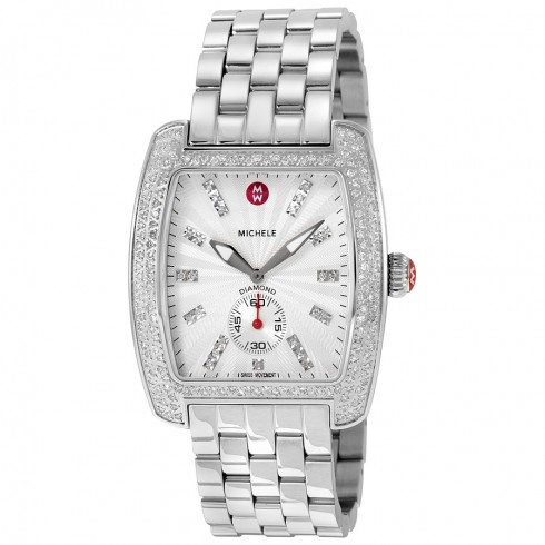 Michele Urban Silver Dial Diamond Stainless Steel Ladies Watch MWW02T000001 watches