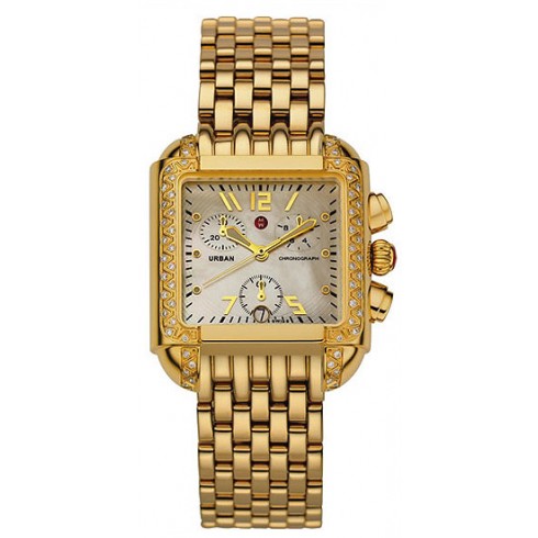 Michele Urban Steel Diamond Gold-tone Steel Ladies Watch MWW02H000016 watches