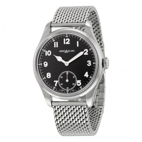Montblanc 1858 Small Seconds Black Dial Stainless Steel Men's 112639 watches