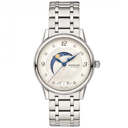 Montblanc Boheme Day and Night Silvery-White Dial Diamond Stainless Steel Ladies Watch 112501 watches