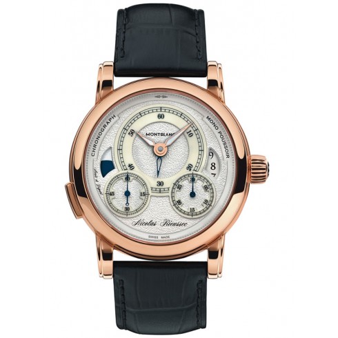 Montblanc Nicolas Riessec Silver Dial Chronograph 18K Rose Gold Men's Watch 112358 watches