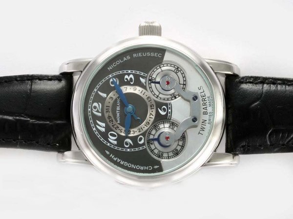 Montblanc Nicolas Rieussec Chronograph 102337 Stainless Steel Case Round Grey Dial Watch watches