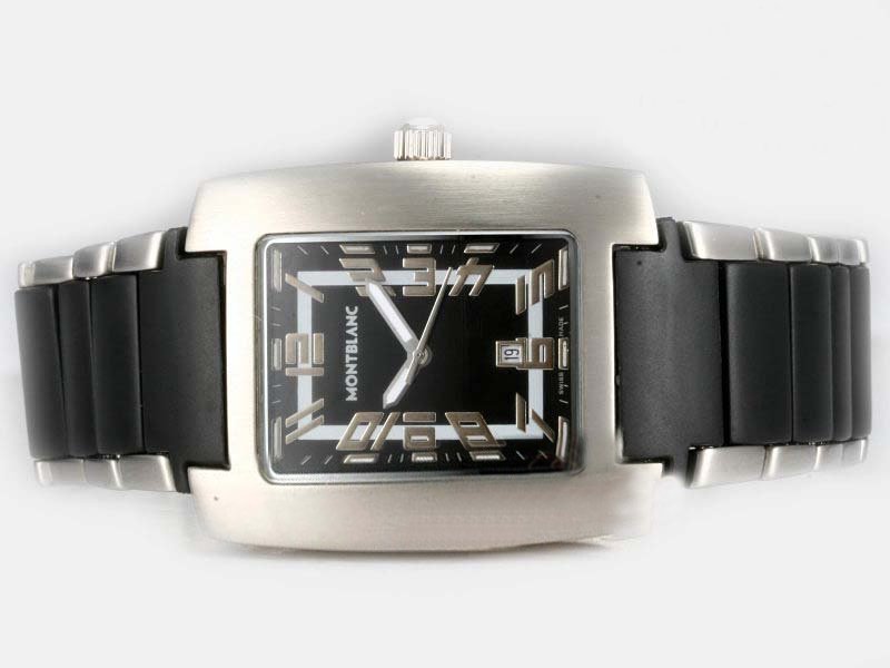 Montblanc Profile Chronograph 08553 Black Dial Black Stainless Steel Strap Watch watches