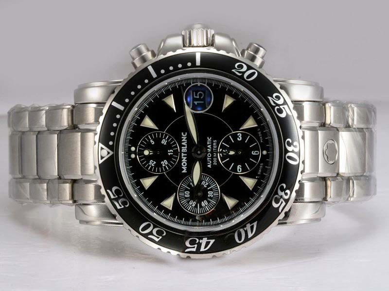Montblanc Sport Chronograph 03273 Stainless Steel Bezel Silver Stainless Steel Strap Mens Watch watches