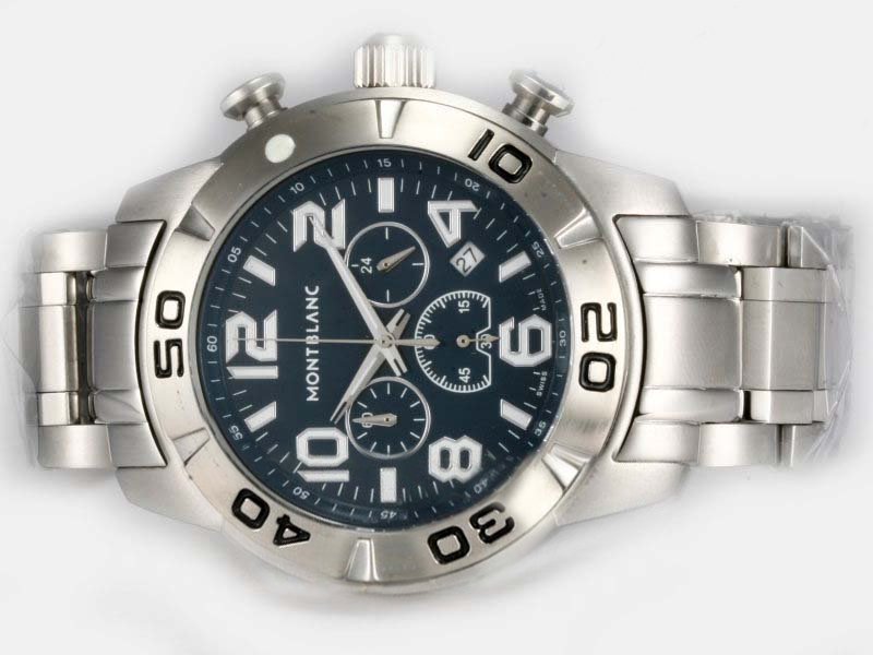 Montblanc Sport Chronograph 03274 Blue Dial Round Quartz Chronograph Watch watches