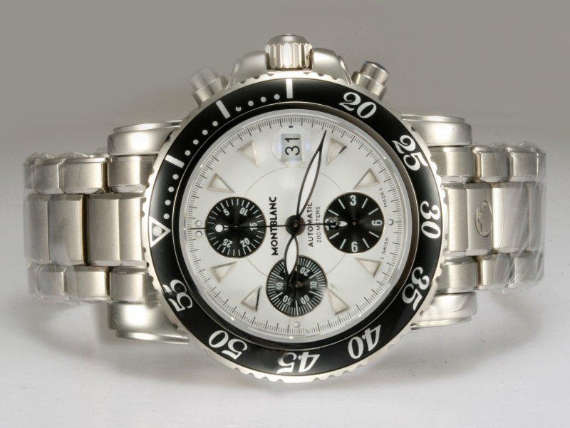 Montblanc Sport Chronograph 07149 Stainless Steel Case White Dial Round Watch watches