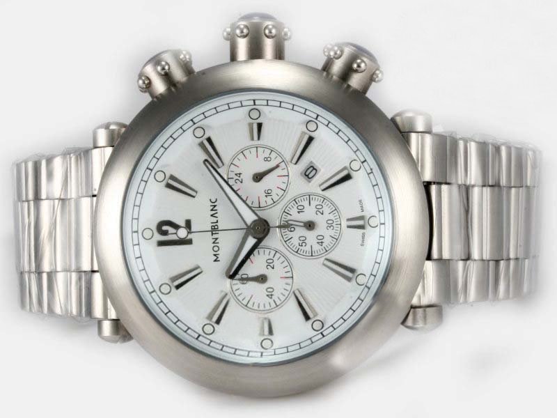 Montblanc Sport Chronograph 08466 White Dial Stainless Steel Case 47mm Watch watches