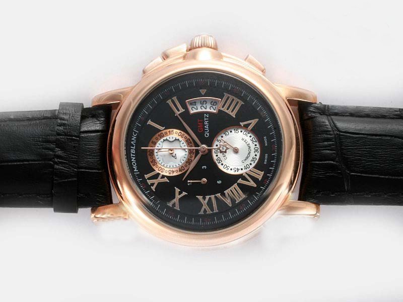 Montblanc Star Automatic 09632 Quartz Chronograph Round Black Dial Watch watches