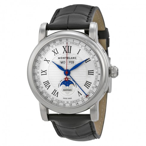 Montblanc Star Automatic White Dial Black Leather Men's Watch 110703 watches
