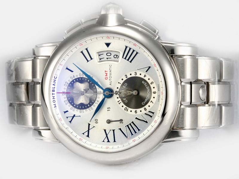 Montblanc Star Chrono GMT 09632 White Dial Round Automatic Watch watches