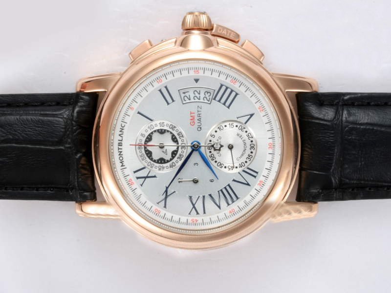 Montblanc Star Chrono GMT 101638 White Dial Quartz Chronograph 43mm Watch watches