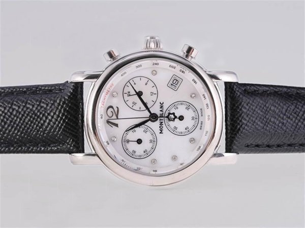 Montblanc Star Chronograph 07253 White Dial 33mm Stainless Steel Case Watch watches