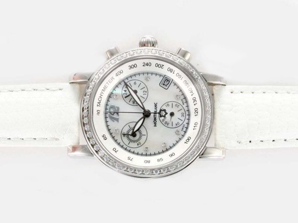 Montblanc Star Chronograph 07255 Stainless Steel Case White Dial Round Watch watches